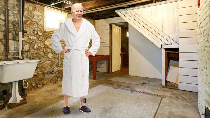 Biden Forced To Wear Ankle Monitor To Make Sure He Doesn't Escape Basement