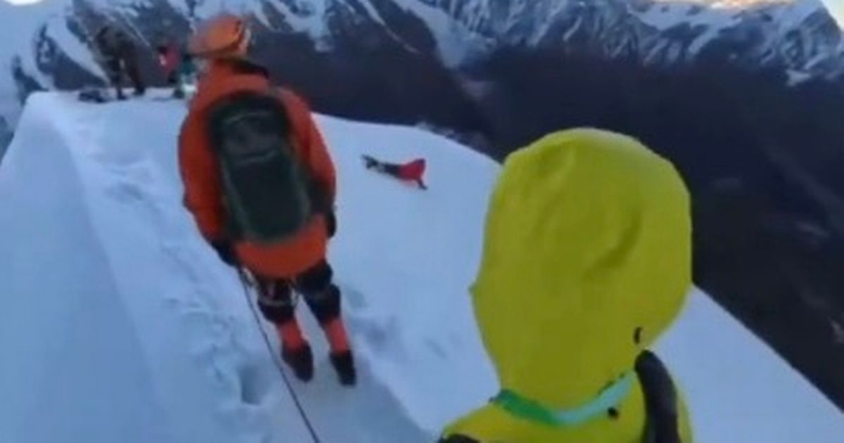 Shocking moment mountaineer dies in 650ft fall while trying to take selfie