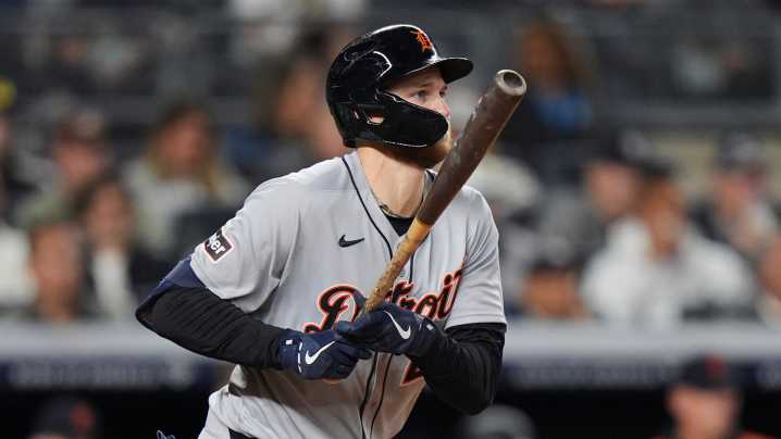 Tigers' Meadows sparks nine-run inning to blast Bronx Bombers, 12
