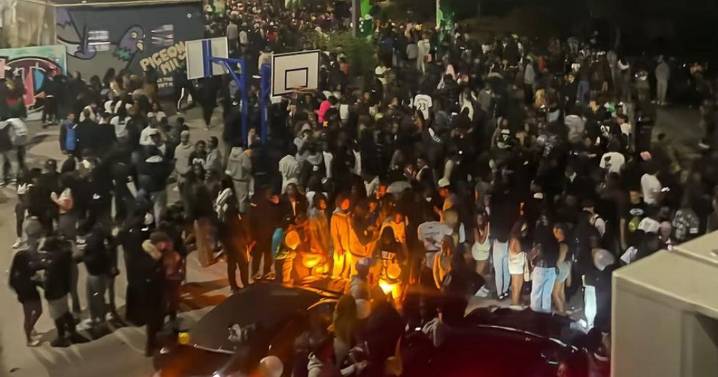 Hundreds gather below Nottingham tram bridge for unauthorised street party that went on until 2am