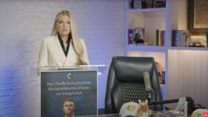‘The cries of this widow will echo around the world like a battle cry,’ Charlie Kirk’s wife says