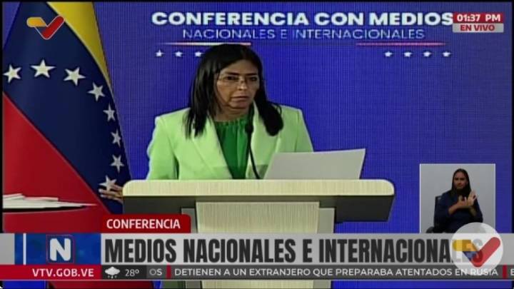 "Estados Unidos se ha convertido en el centro de lavado del narcotráfico", aseveró Delcy Rodríguez