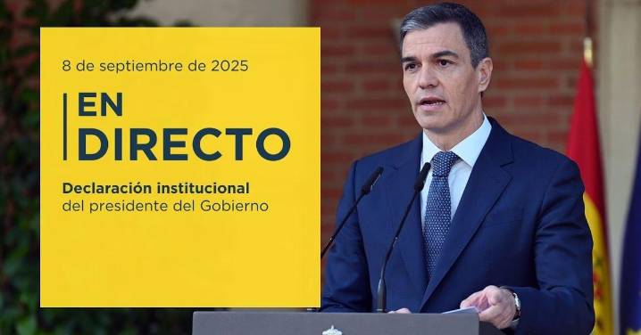 Pedro Sánchez comparece en la Moncloa para anunciar nuevas medidas contra Israel por la guerra en Gaza