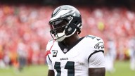 A.J. Brown catches first TD of season, Eagles cut Rams lead to 26