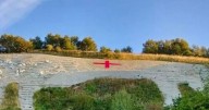 England flag painted on beautiful hill chalking 'as bad as cutting down the Sycamore Gap tree'