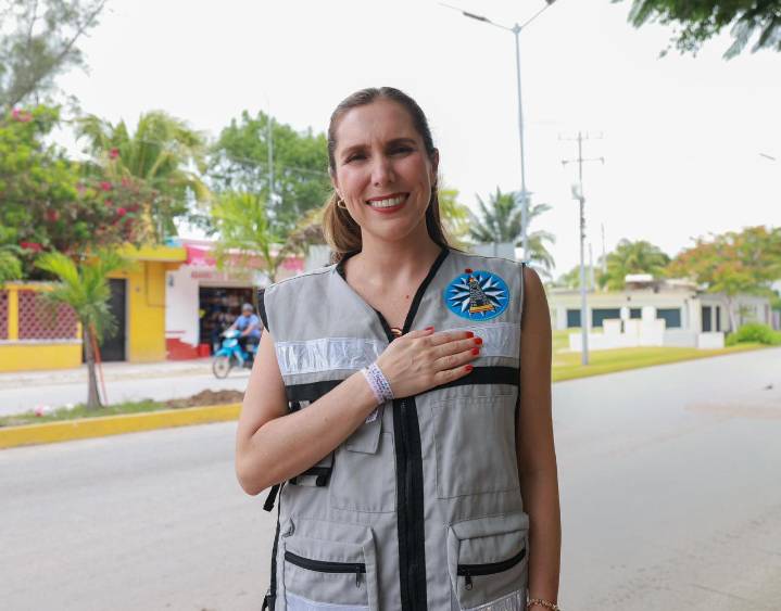 Atenea Gómez Ricalde inicia nueva obra de alumbrado público en la Avenida Gastón Alegre de Ciudad Mujeres