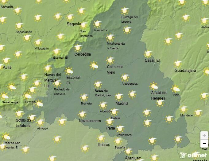 Cielos despejados y calor veraniego este sábado en Madrid con máximas de hasta 36 ºC en el sur de la región