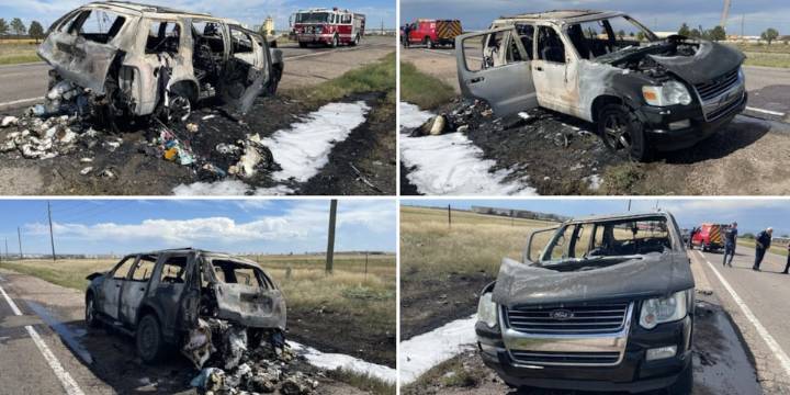 Arson investigation underway after police knock down vehicle fire in Aurora