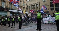 Man arrested after police officer assaulted at Glasgow immigration protest