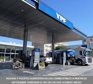 NUEVOS Y FUERTES AUMENTOS EN LOS COMBUSTIBLES A PARTIR DE SEPTIEMBRE SUBIERON EL 9% EN LOS DOS ULTIMOS MESES