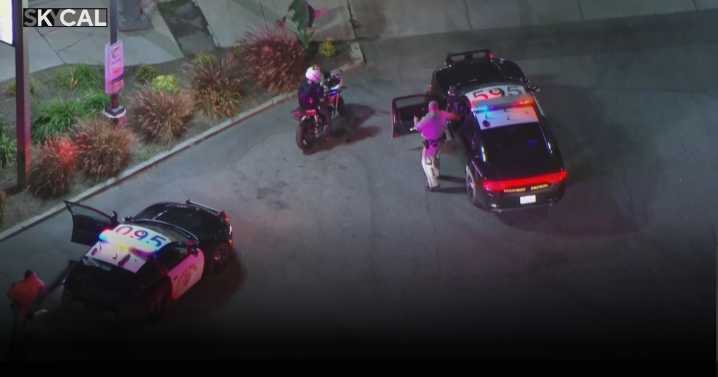 CHP officers in pursuit of a motorcycle near San Bernardino County