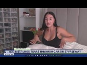 Metal rod tears through car, pierces driver