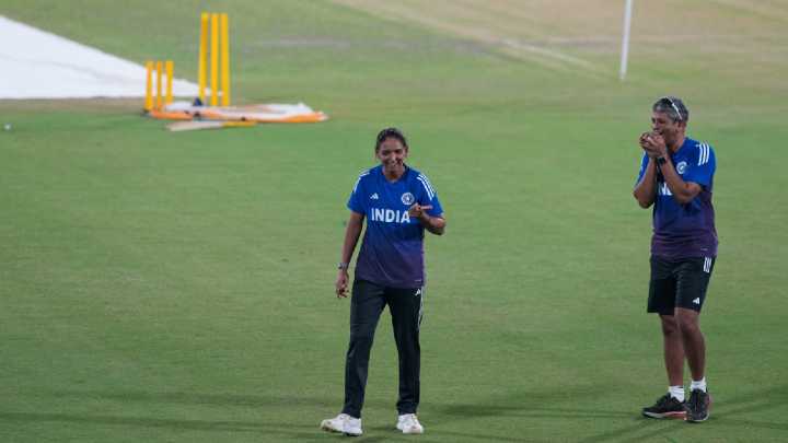 Notes from nets: Harmanpreet Kaur practices drives without her pads on, bowlers made use water