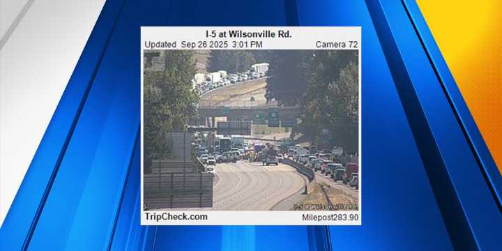 All northbound lanes of I-5 closed after crash near Wilsonville