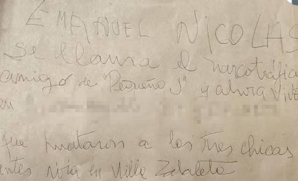 Triple crimen en Florencio Varela: así es la nota que dejaron con información sobre “Pequeño J”