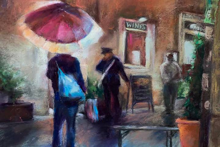 Blue is the color for First Friday Art Walk