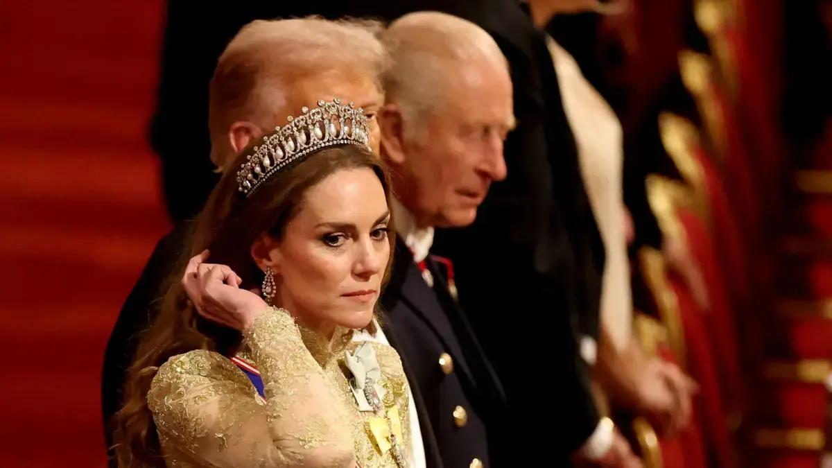Kate Middleton luce la tiara favorita de Lady Di en visita de Donald Trump al Castillo de Windsor