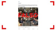Las "mesas" oficiales. Es falso que la figura de Milei en estas fotos de reuniones de gobierno sea la misma