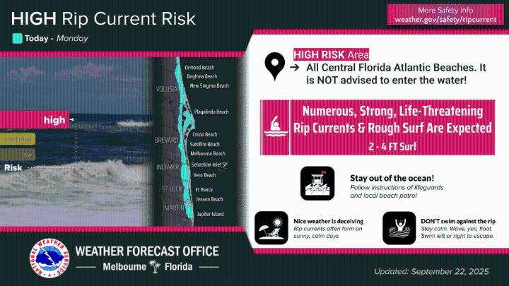Showers and lightning storms are expected Monday afternoon