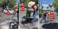 El Potro, el influencer que rellena baches en Nuevo León, recibe invitación a la CDMX: “Te necesitamos, es urgente”