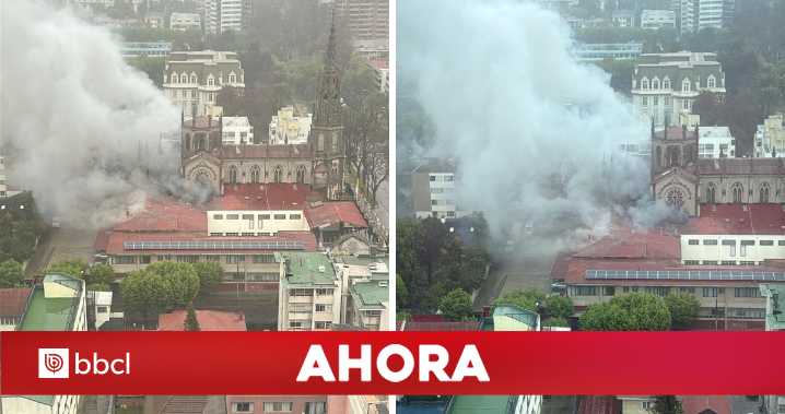 Gran incendio afecta a la Iglesia Las Carmelitas en Viña del Mar