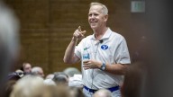 Former BYU AD Tom Holmoe Honored At Football Game Against Stanford