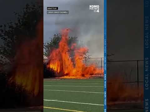 Brush fire engulfs soccer field in Beacon Hill