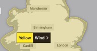 Storm Amy hits UK with 80mph winds as 'flying objects' and yellow alert issued for England and Wales