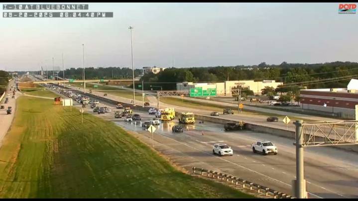 TEAM 2 TRAFFIC: Two left lanes blocked on I-10 West at Bluebonnet Boulevard after vehicle fire