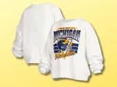 This cozy Michigan Wolverines sweatshirt is perfect for fall game days