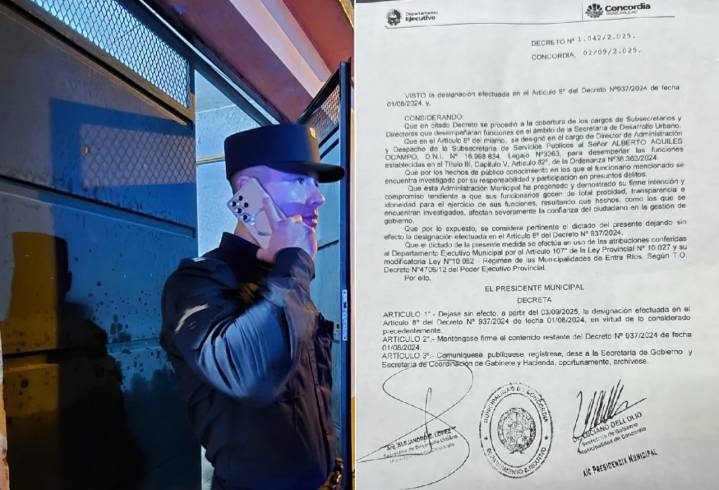Echan a funcionario municipal tras ser allanado por supuesta extorsión a una mujer con un video íntimo y encontrar drogas en el dormitorio del hijo.