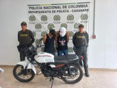 Los capturaron en Villanueva por llevar una motocicleta hurtada