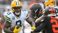Packers' Josh Jacobs is off to a slow start behind a banged