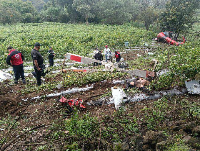 Desplome de helicóptero deja dos muertos en Edomex; Fundación se deslinda de accidente