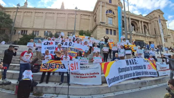 Sijena Sí reivindica la devolución de la pinturas murales de Sijena ante el MNAC