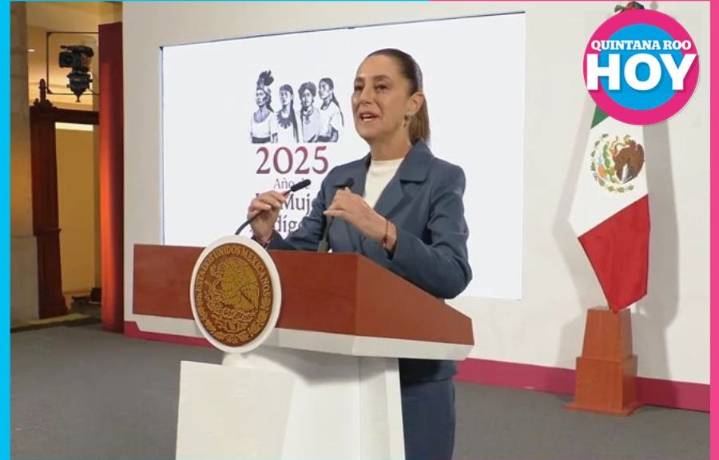 Resuena el Grito feminista en el Salón Tesorería durante la mañanera