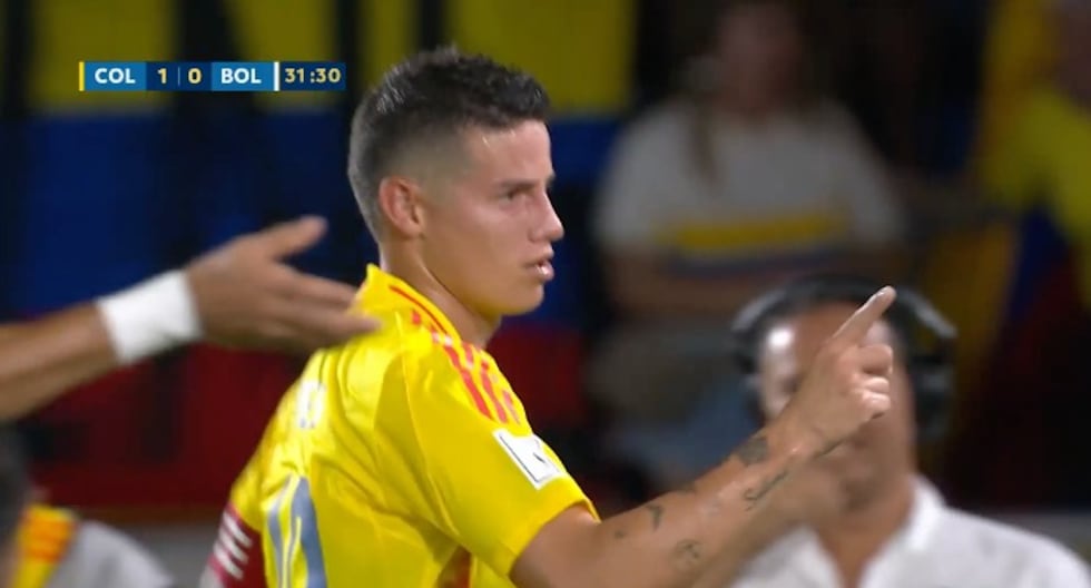 Gol de James Rodríguez hoy con Colombia vs. Bolivia por las Eliminatorias Sudamericanas 