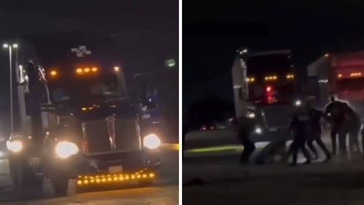 Indignante. Captan momento en que trailero es golpeado por policías de Arteaga; Ayuntamiento emite comunicado