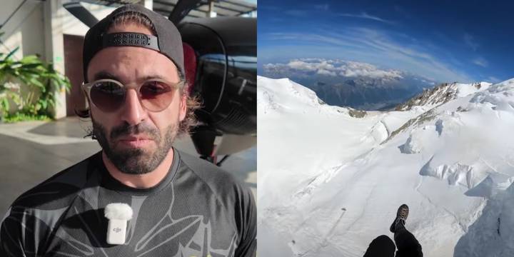 Nicolás Rubio, el primer paracaidista colombiano que se animó a sobrevolar el Mont Blanc: “Es hermoso, pero también aterrador”
