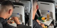 Colombiano se hizo viral en redes por sacar su ‘coca’ del almuerzo en pleno vuelo: “Qué elegancia la de Francia”