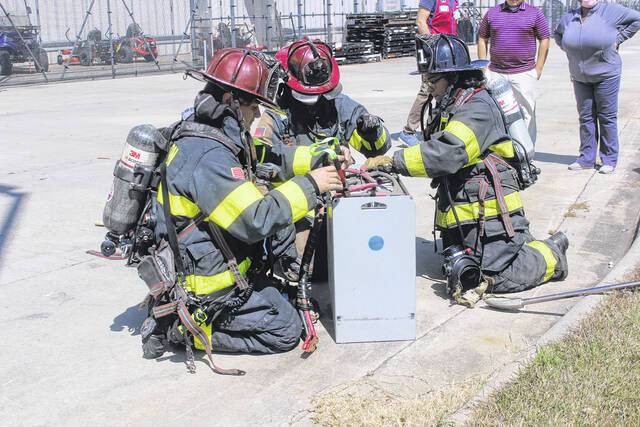 Forklift battery catches fire at Lowe’s