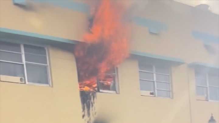 Guests relocated after fire erupts on 2nd floor of Miami Beach hostel; no injuries reported