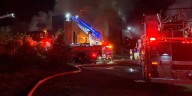 Firefighters battling fire at former Stone container company