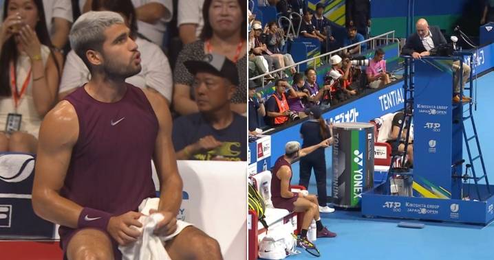 Carlos Alcaraz explotó contra el juez de silla en final de Tokio: "No has jugado al tenis en tu vida"