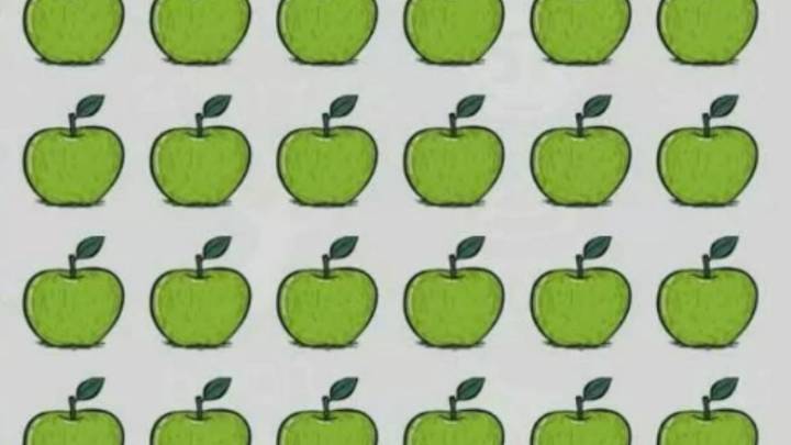 You have a higher IQ than most if you can spot the odd apple in this optical illusion in just four seconds