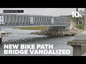 New bridge for East Bay Bike Path vandalized