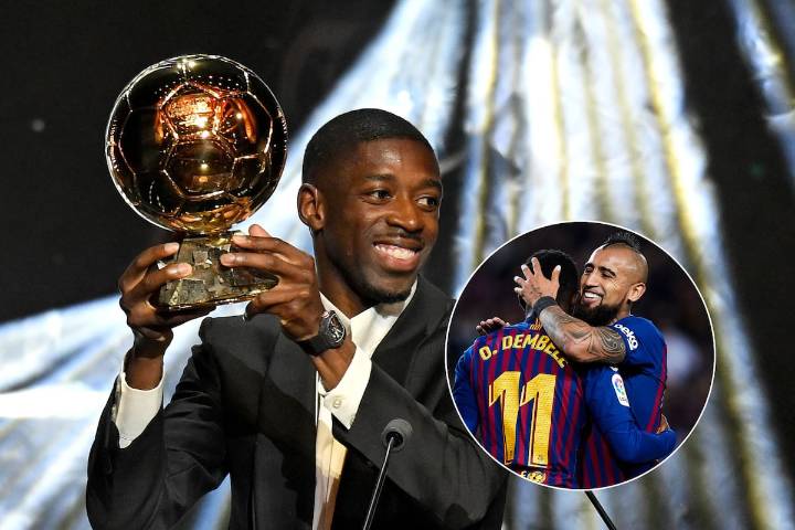 Fue su compañero en Barcelona: la reacción de Arturo Vidal por el Balón de Oro que ganó Ousmane Dembélé
