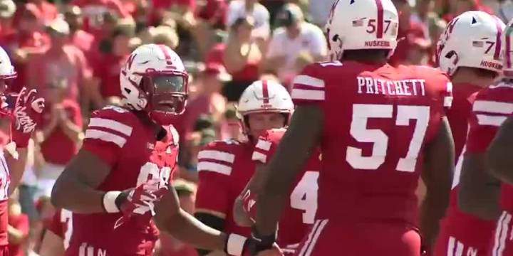 Nebraska routs FCS Houston Christian 59-7, lets starters sit out 2nd half with Michigan up next