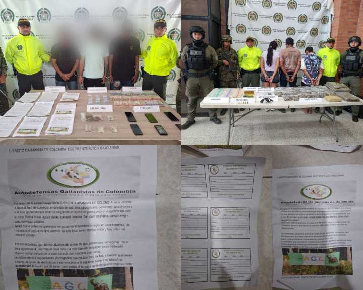 Seis personas, presuntos integrantes del GDCO ‘Los Juanitos’ fueron capturados por la Policía