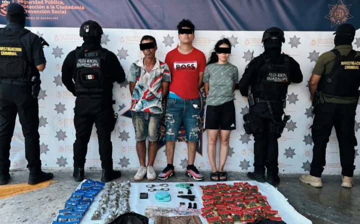 Capturan a 3 presuntos integrantes de grupo criminal en la colonia Valle Soleado en Guadalupe